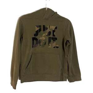 Nike Boys Green Camo Just Do It Pullover Hoodie